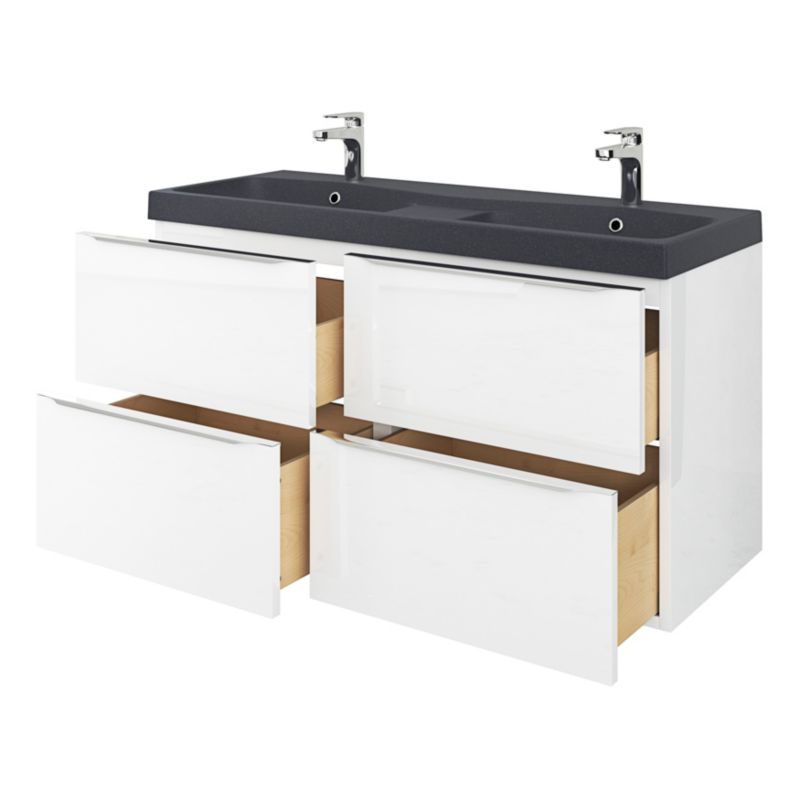 Møbelvask Mila 120 cm Sort Metallisk