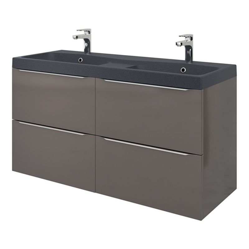 GoodHome Mila møbelvask 120 cm sort metalik