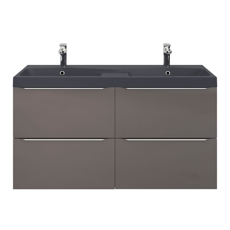 Møbelvask Mila 120 cm Sort Metallisk