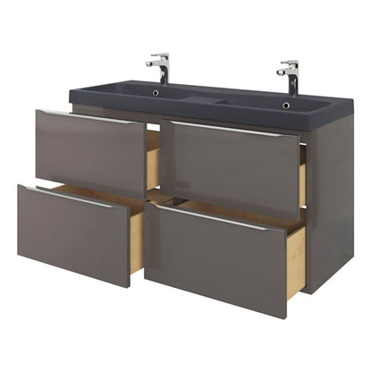 GoodHome Mila møbelvask 120 cm sort metalik