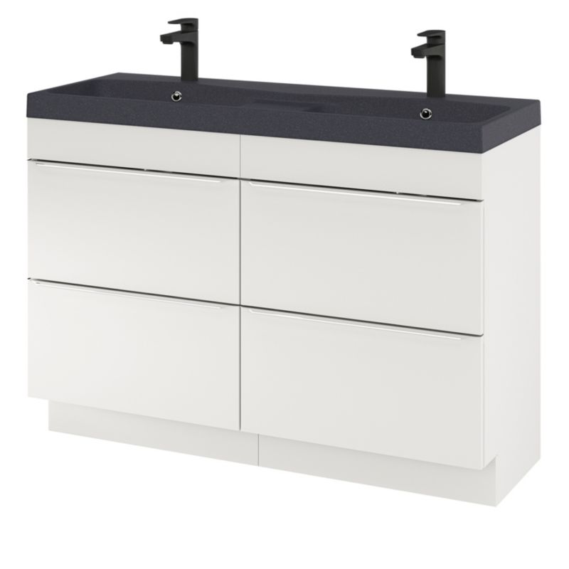 GoodHome Mila møbelvask 120 cm sort metalik