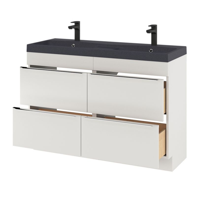 Møbelvask Mila 120 cm Sort Metallisk