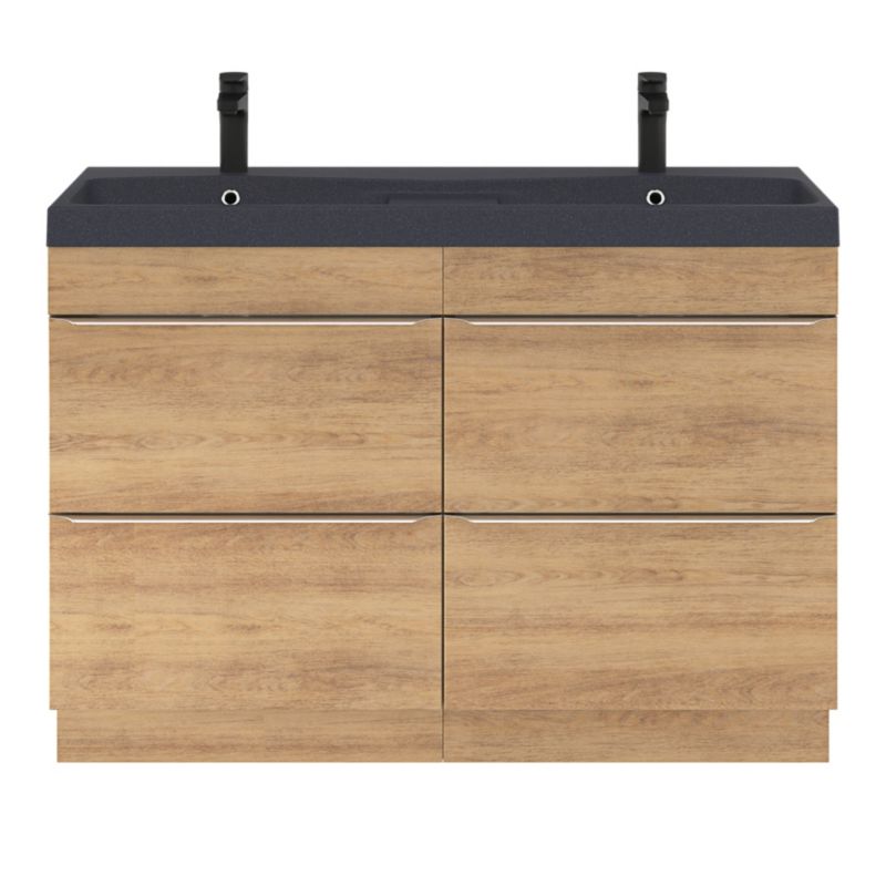 GoodHome Mila møbelvask 120 cm sort metalik