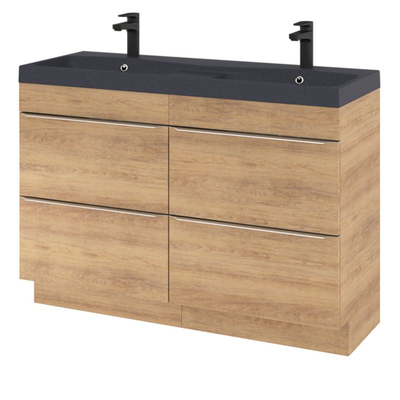 GoodHome Mila møbelvask 120 cm sort metalik
