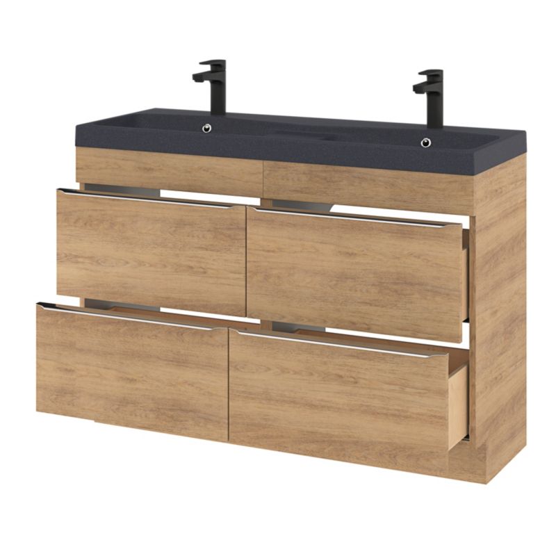 GoodHome Mila møbelvask 120 cm sort metalik