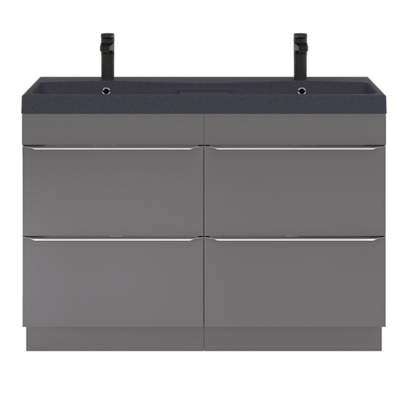 Møbelvask Mila 120 cm Sort Metallisk