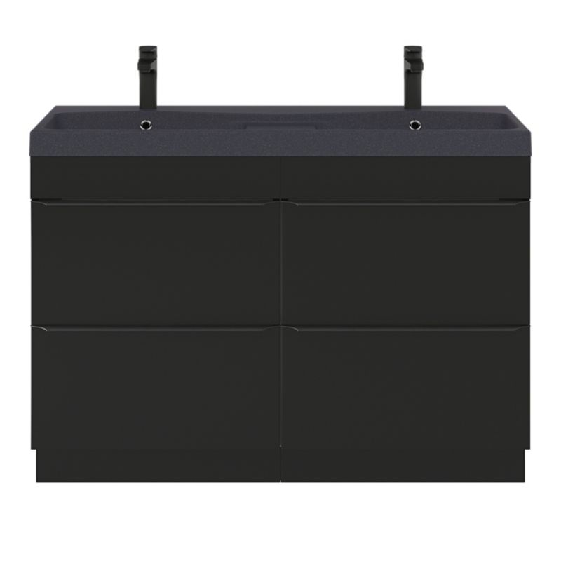 Møbelvask Mila 120 cm Sort Metallisk