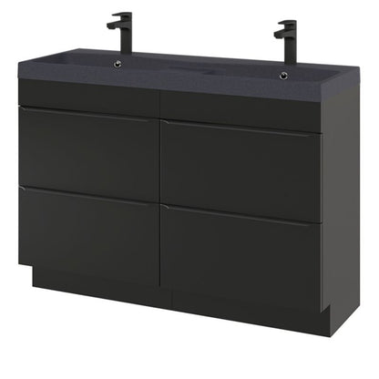 Møbelvask Mila 120 cm Sort Metallisk