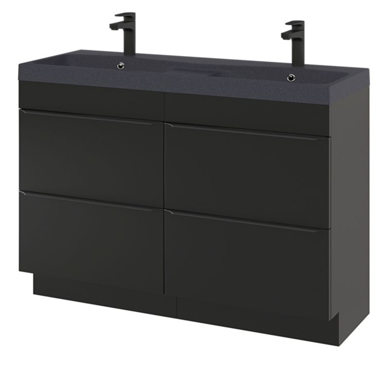 Møbelvask Mila 120 cm Sort Metallisk