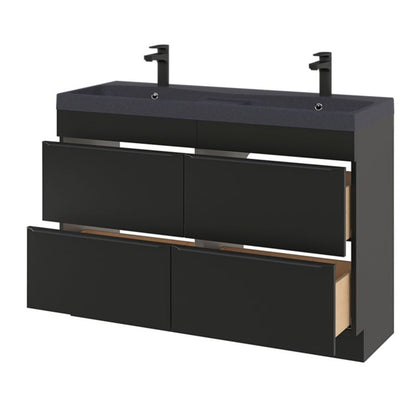 GoodHome Mila møbelvask 120 cm sort metalik