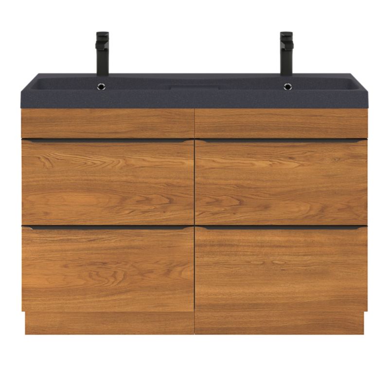 GoodHome Mila møbelvask 120 cm sort metalik