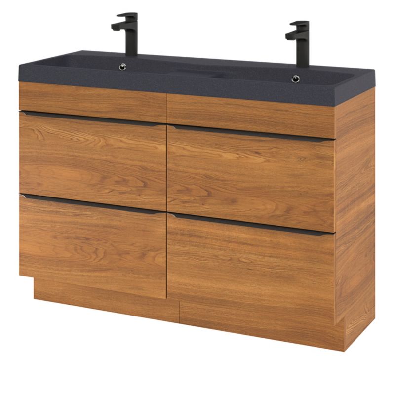 GoodHome Mila møbelvask 120 cm sort metalik