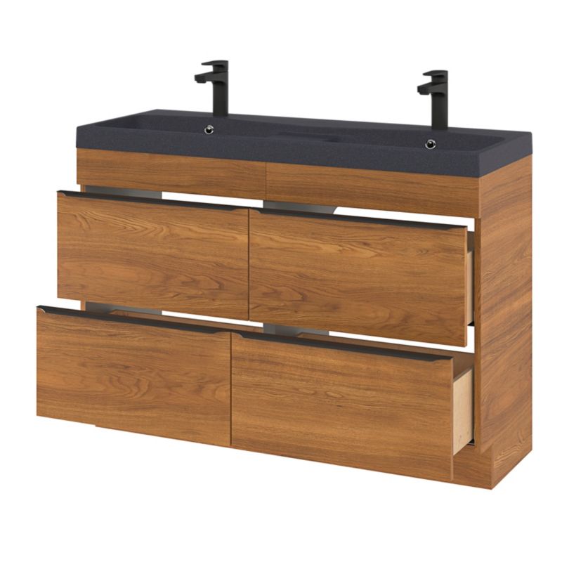 GoodHome Mila møbelvask 120 cm sort metalik
