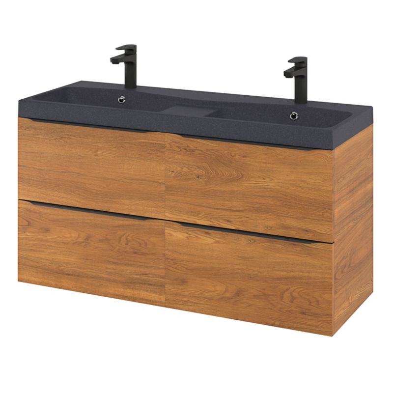 GoodHome Mila møbelvask 120 cm sort metalik