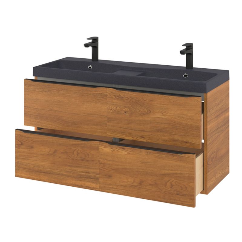 GoodHome Mila møbelvask 120 cm sort metalik
