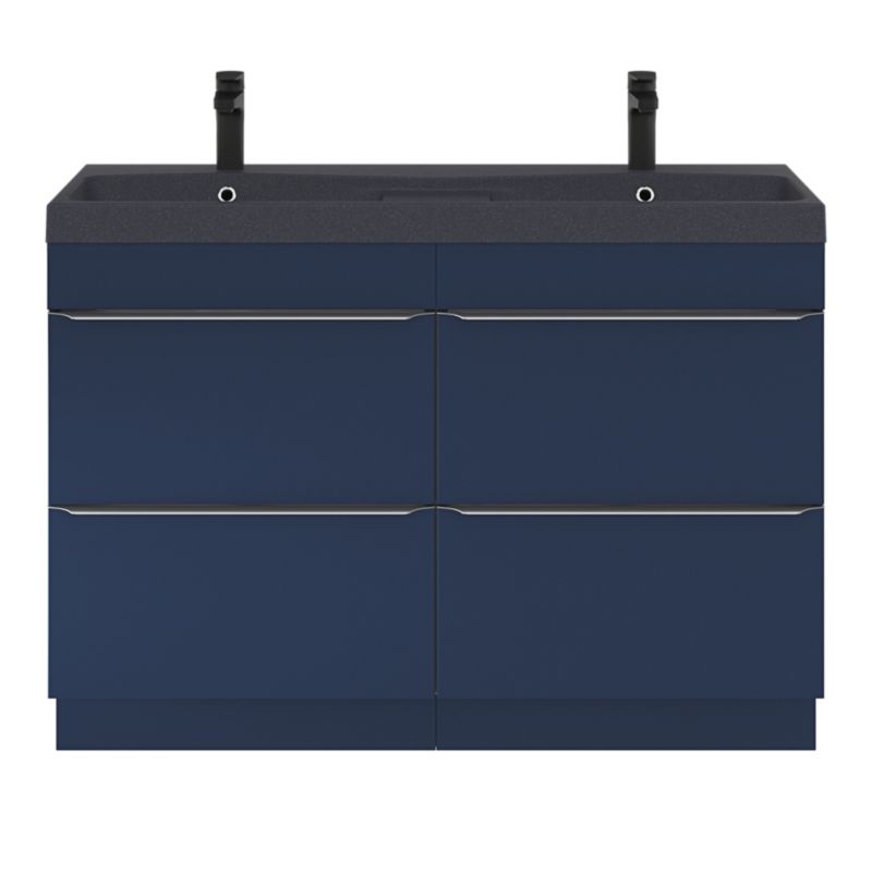 GoodHome Mila møbelvask 120 cm sort metalik