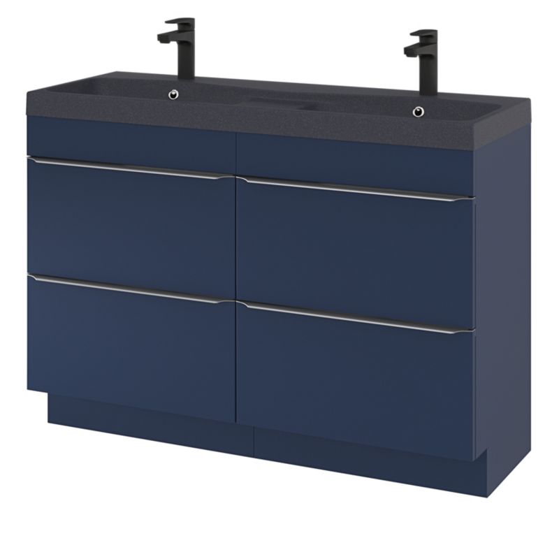 GoodHome Mila møbelvask 120 cm sort metalik