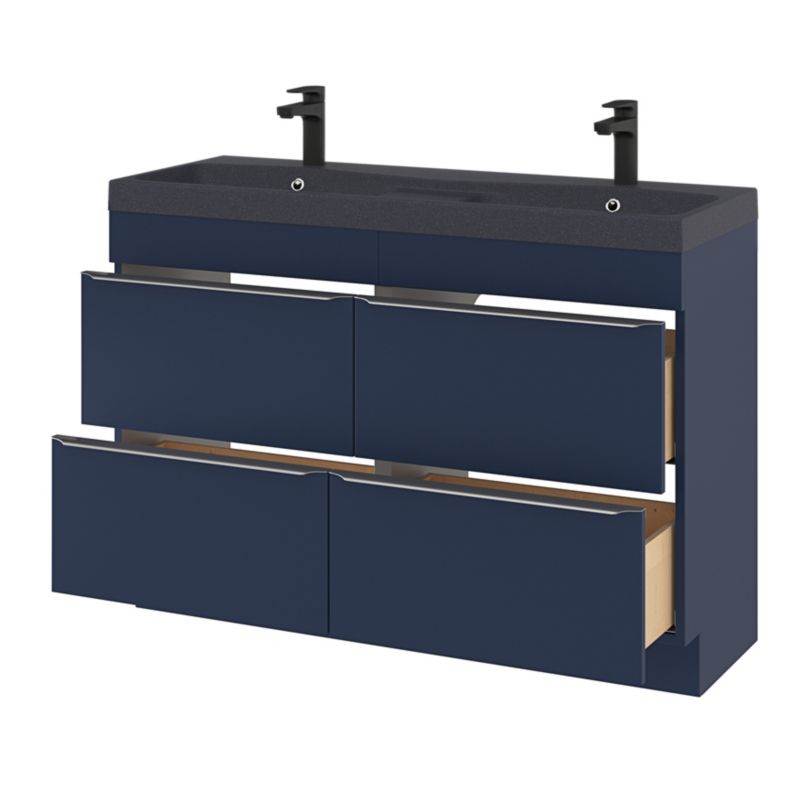 GoodHome Mila møbelvask 120 cm sort metalik