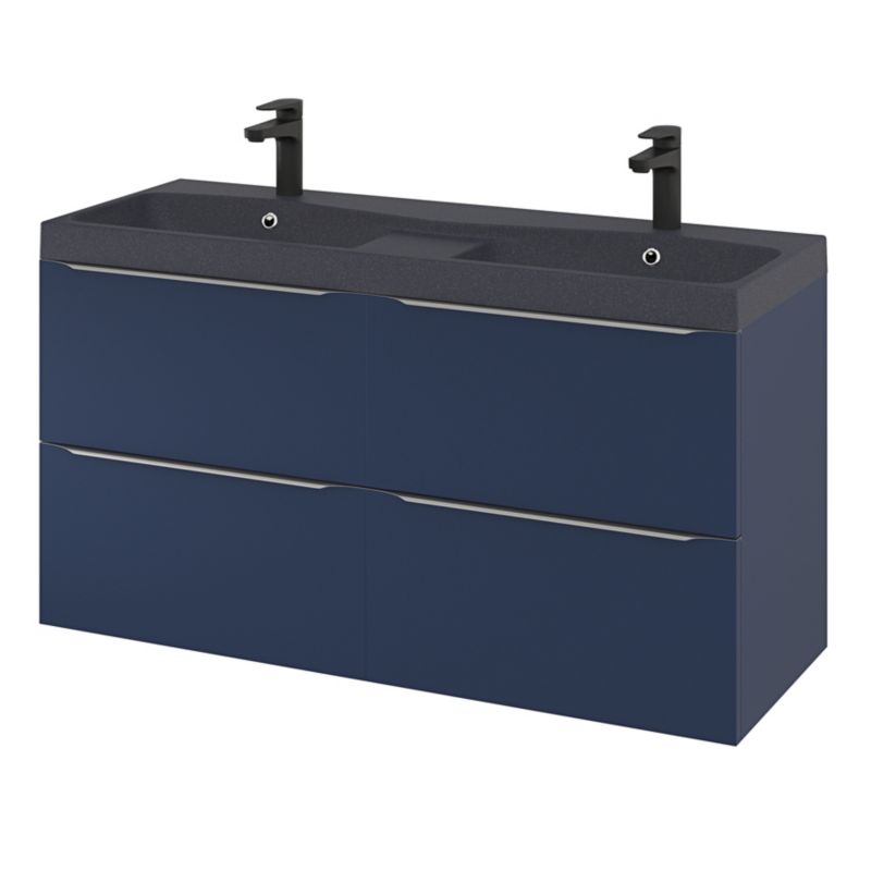 GoodHome Mila møbelvask 120 cm sort metalik
