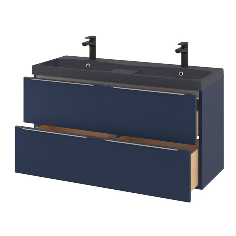 GoodHome Mila møbelvask 120 cm sort metalik