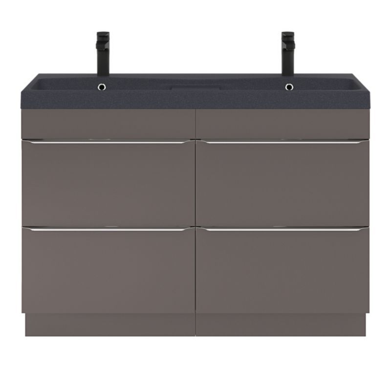 GoodHome Mila møbelvask 120 cm sort metalik