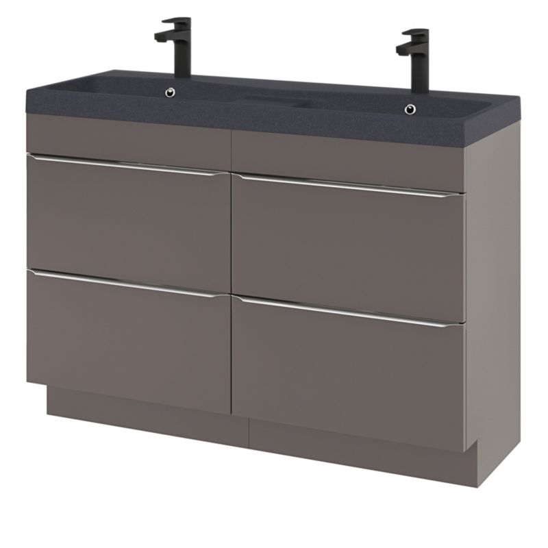 GoodHome Mila møbelvask 120 cm sort metalik