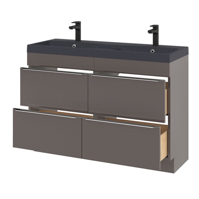 GoodHome Mila møbelvask 120 cm sort metalik