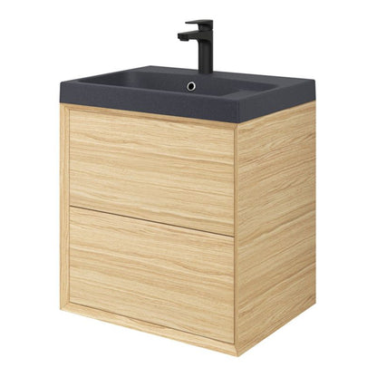 GoodHome Mila møbelvask 60 cm sort metalik