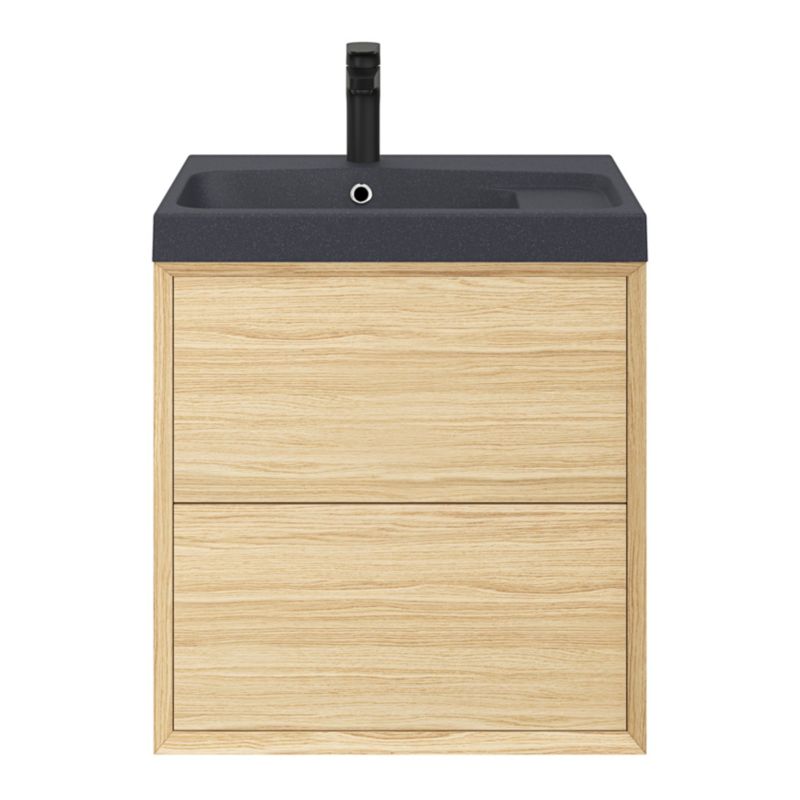 GoodHome Mila møbelvask 60 cm sort metalik