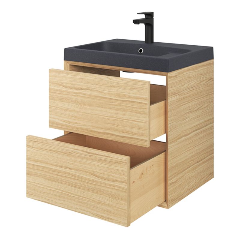 GoodHome Mila møbelvask 60 cm sort metalik