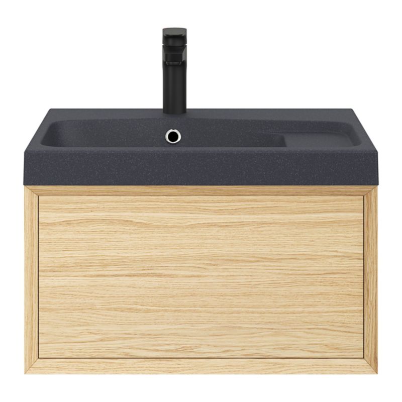 GoodHome Mila møbelvask 60 cm sort metalik