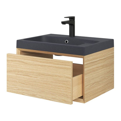 GoodHome Mila møbelvask 60 cm sort metalik