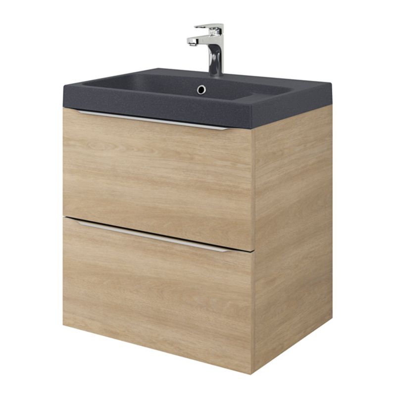 GoodHome Mila møbelvask 60 cm sort metalik