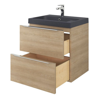 GoodHome Mila møbelvask 60 cm sort metalik