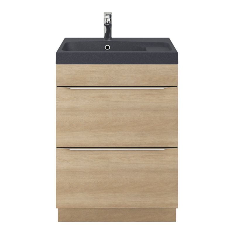 GoodHome Mila møbelvask 60 cm sort metalik