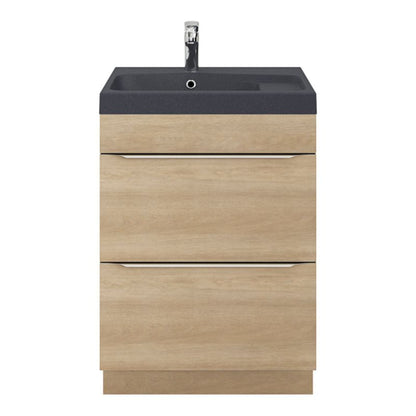 GoodHome Mila møbelvask 60 cm sort metalik