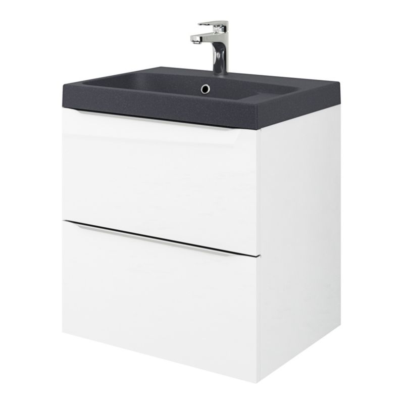GoodHome Mila møbelvask 60 cm sort metalik