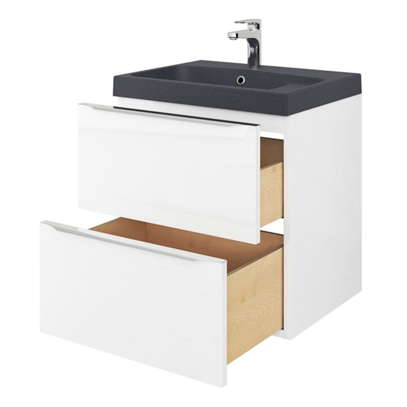 GoodHome Mila møbelvask 60 cm sort metalik