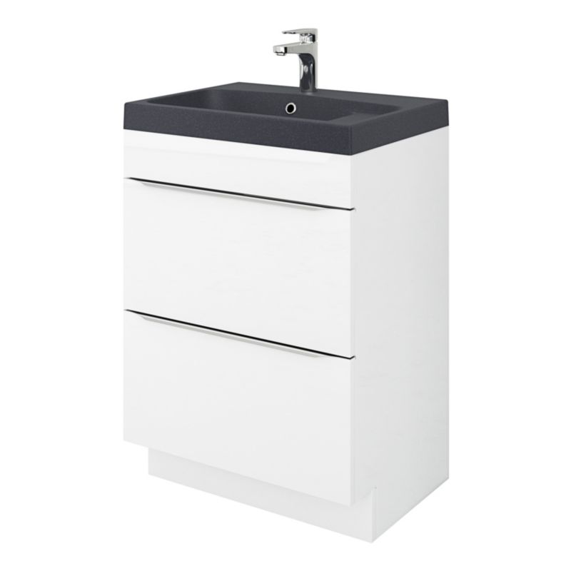 Umywalka meblowa Mila 60 cm sort metallic