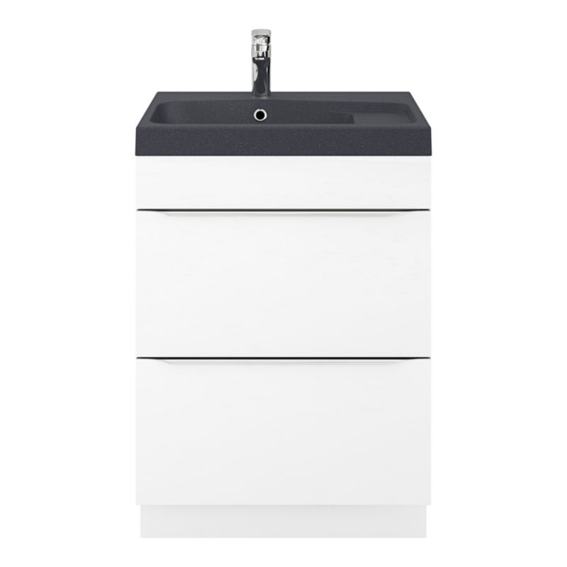 GoodHome Mila møbelvask 60 cm sort metalik