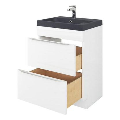 GoodHome Mila møbelvask 60 cm sort metalik