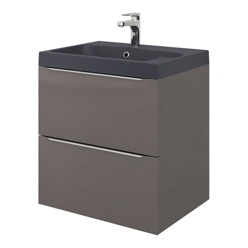 GoodHome Mila møbelvask 60 cm sort metalik