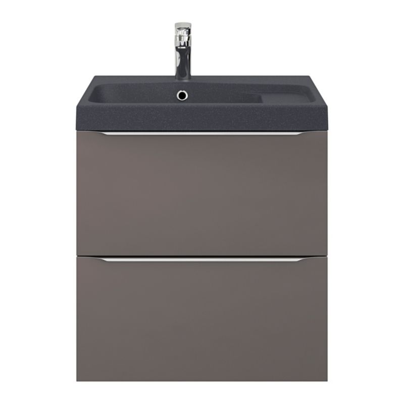 GoodHome Mila møbelvask 60 cm sort metalik