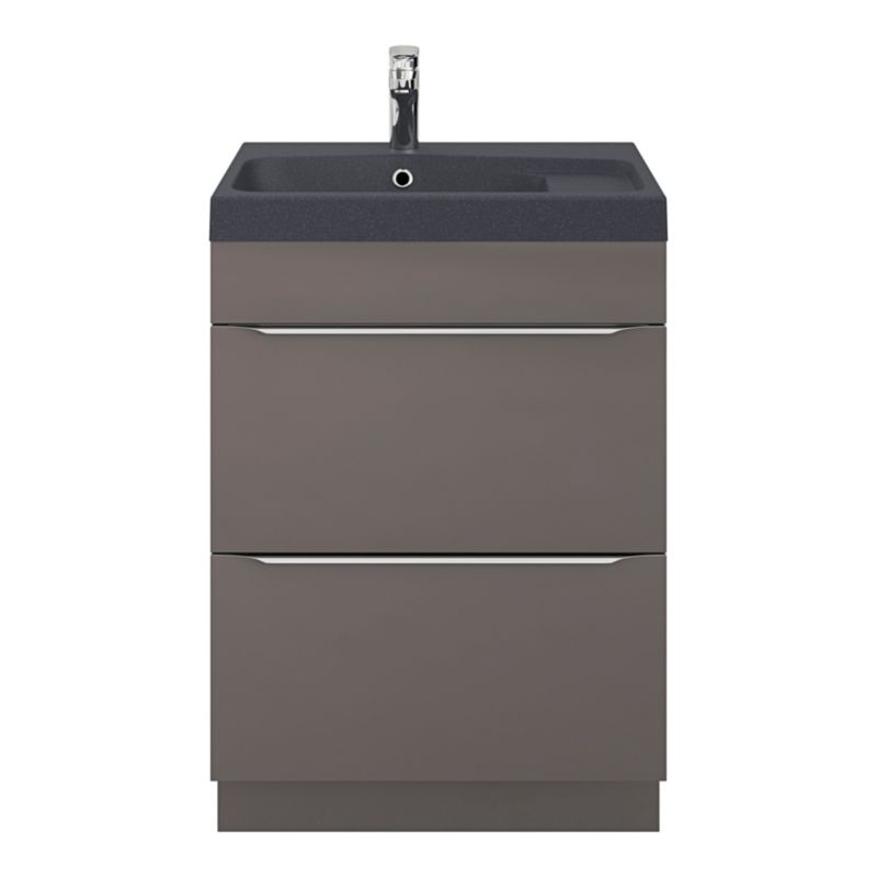 GoodHome Mila møbelvask 60 cm sort metalik