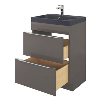 GoodHome Mila møbelvask 60 cm sort metalik
