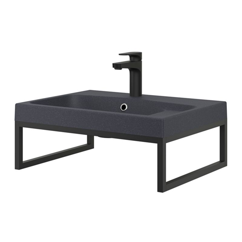 GoodHome Mila møbelvask 60 cm sort metalik