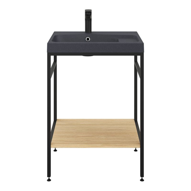 GoodHome Mila møbelvask 60 cm i sort metalik