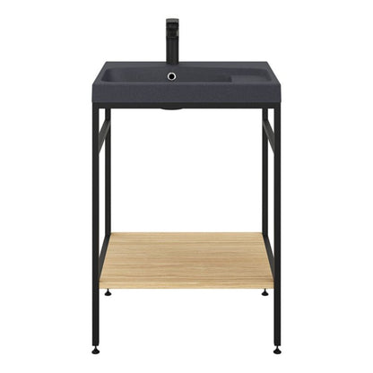 GoodHome Mila møbelvask 60 cm sort metalik