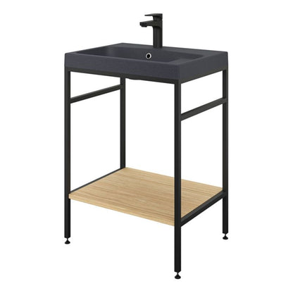 GoodHome Mila møbelvask 60 cm sort metalik