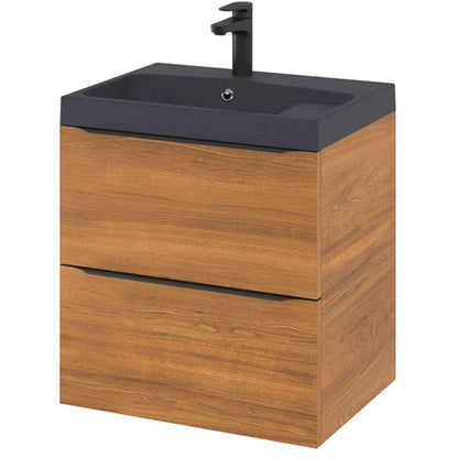 GoodHome Mila møbelvask 60 cm sort metalik